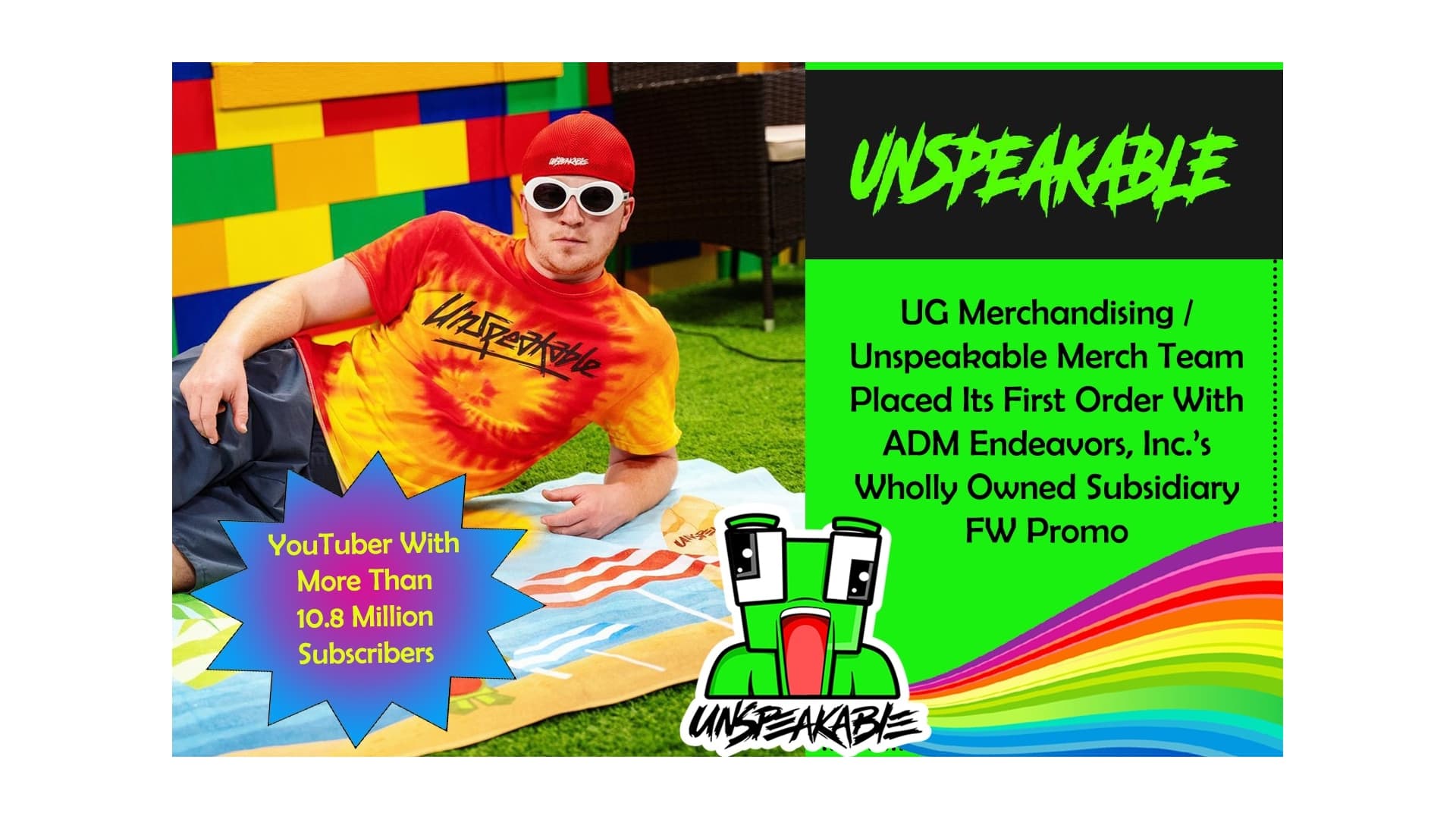 ADM Endeavors, Inc. (OTCQB:ADMQ) Announces Gamer Unspeakable Merch Team Places First Order