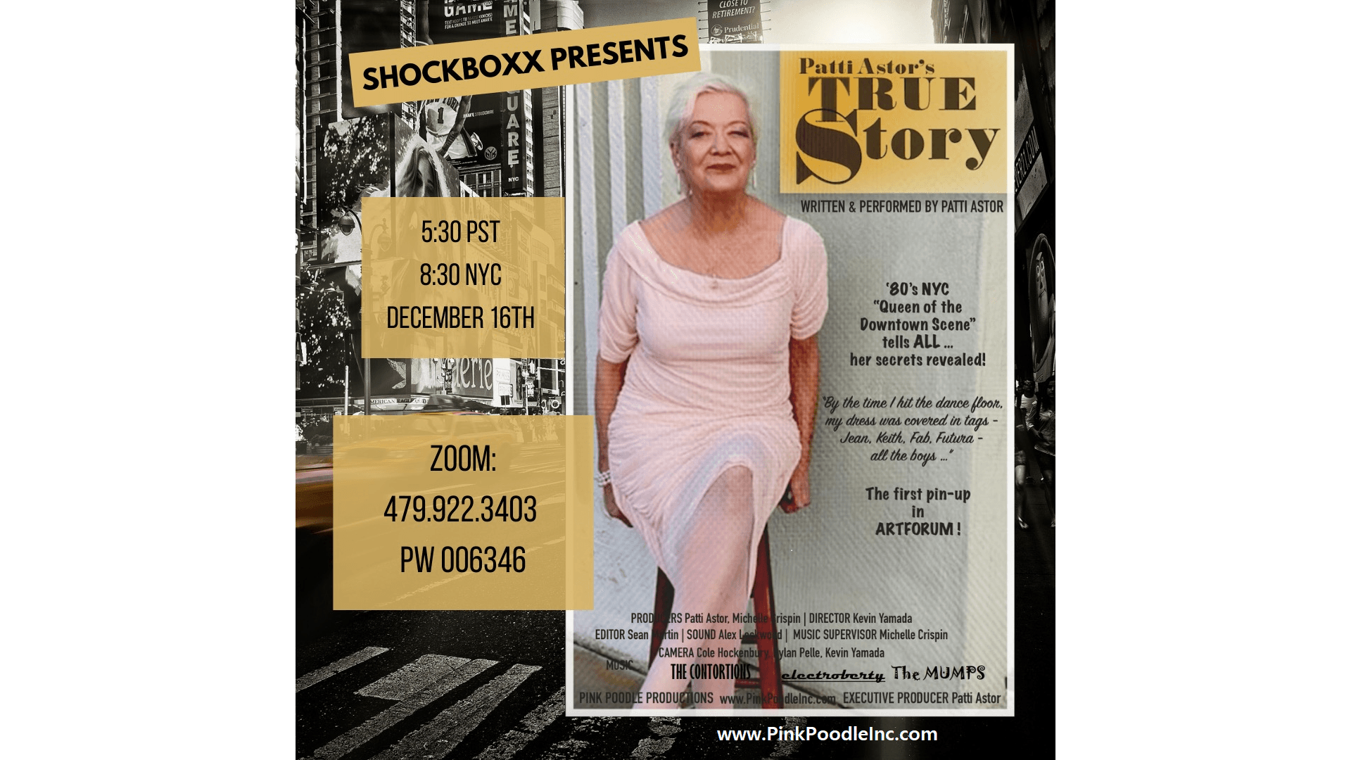Patti Astor's True Story Sets December 16 YouTube Premiere