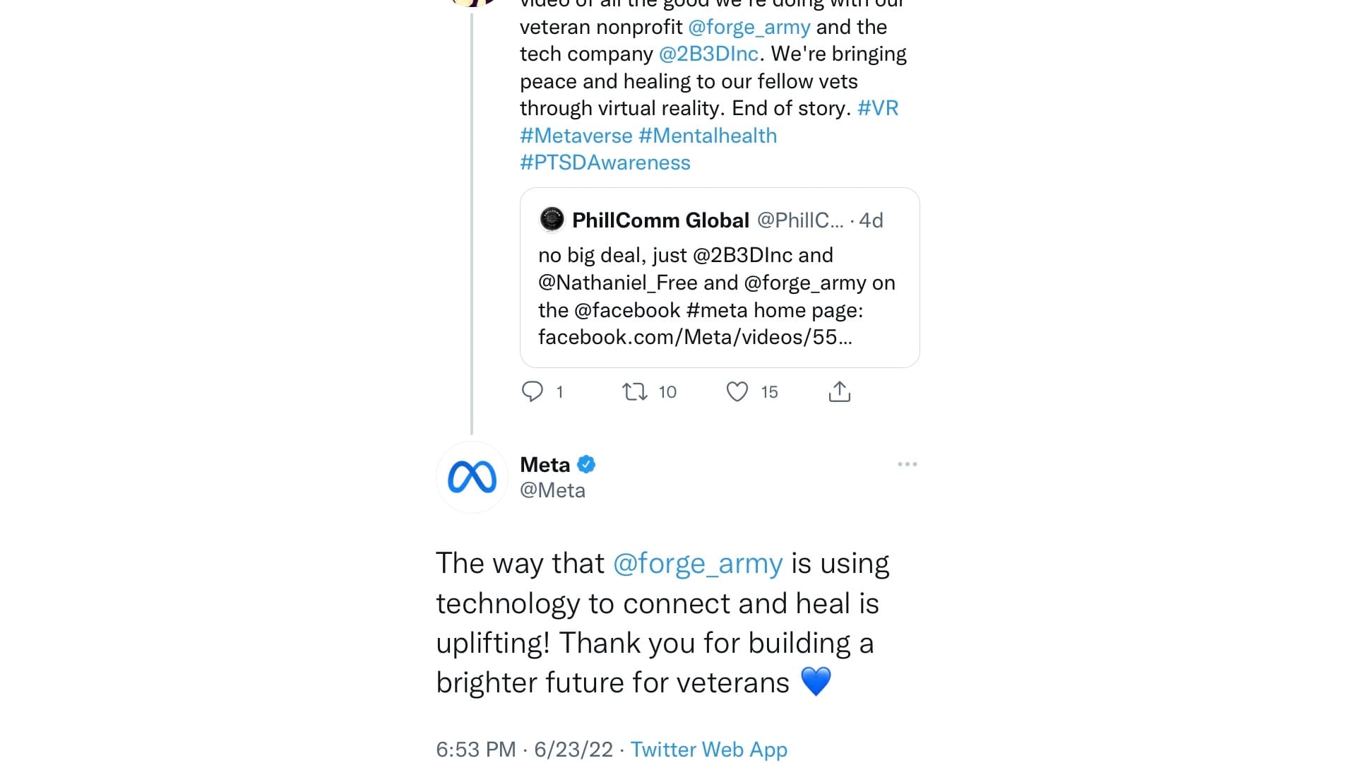 Social Media Giant Meta Mentions 2B3D in Viral Tweet, Showcases Virtual Environments on Facebook