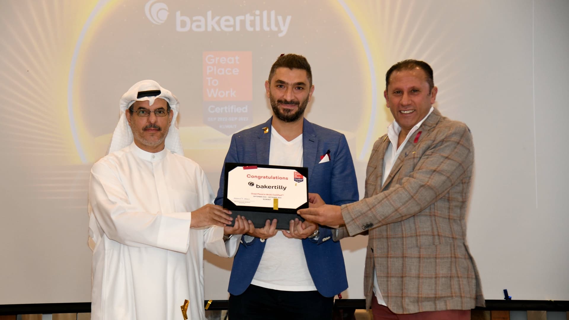 Baker Tilly Kuwait has Recently Earned the Well-Deserved Great Place to Work Certification Awarded by the US-based Great Place to Work