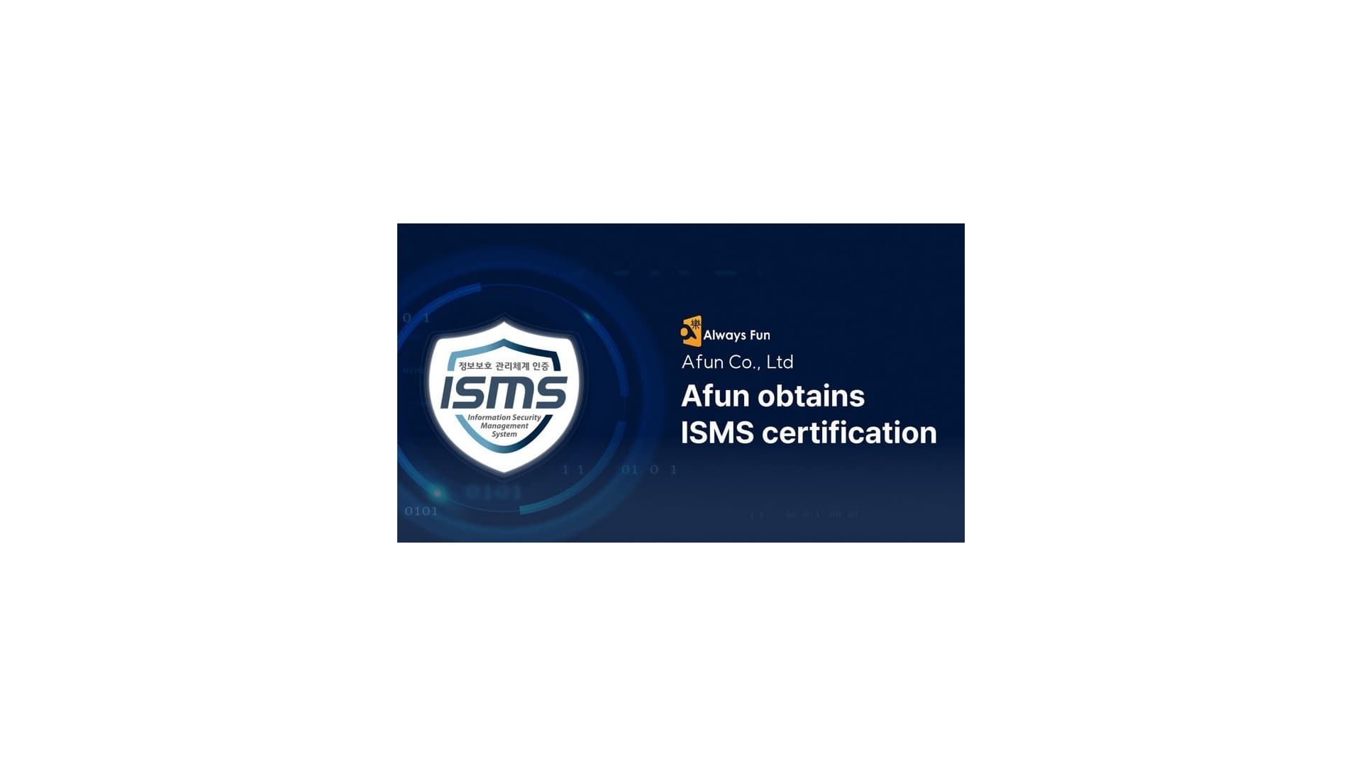 Blockchain Developer Afun Announces ISMS Certification