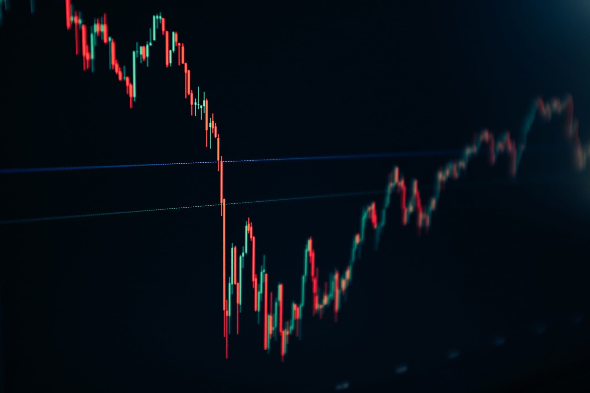 a close up of a line with a blue background