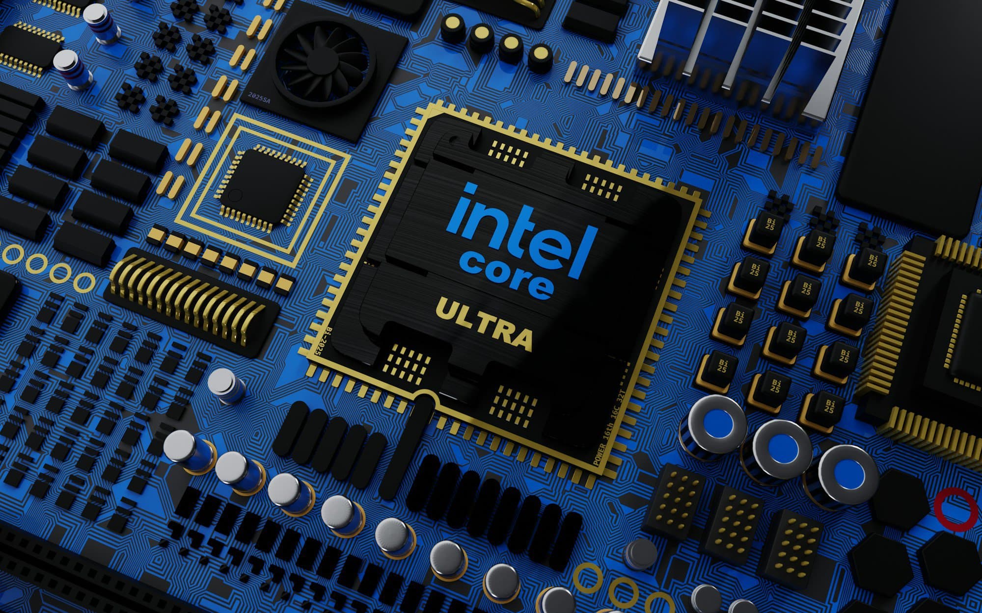 a close up of the intel core logo on a computer motherboard