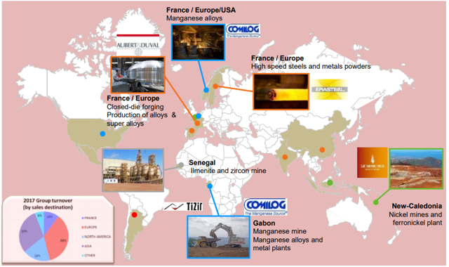 Eramet operations map