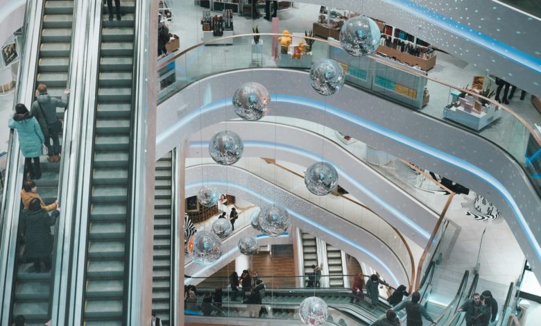 aerial photography of mall interior