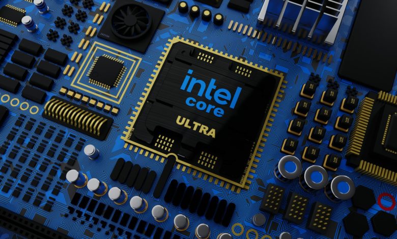 a close up of the intel core logo on a computer motherboard