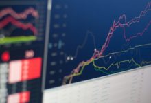 close-up photo of monitor displaying graph
