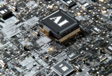 a computer chip with the letter a on top of it
